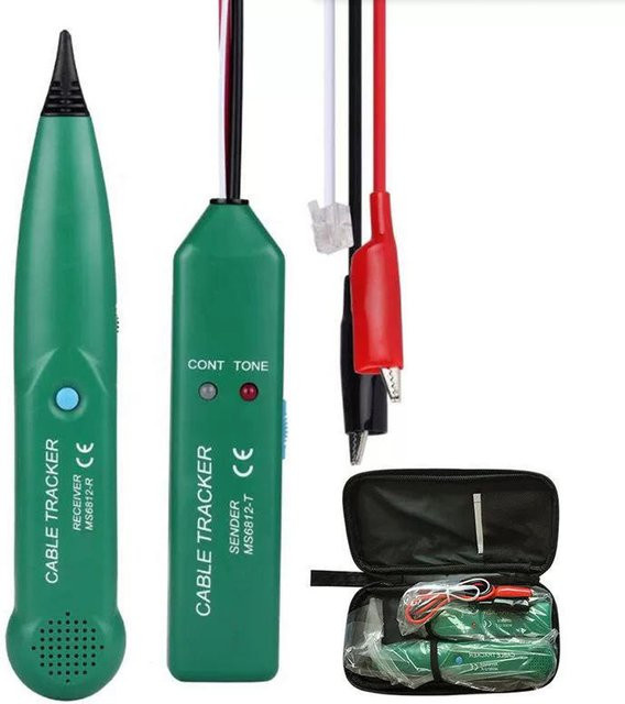 YJCAL MS6812 Kabel-Tracker-Tester professioneller LAN-Leitungsdetektor für UTP, STP und Telefonkabel in Grün - Bild 1