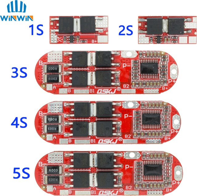 AITEWIN ROBOT BMS Schutzplatine für 18650 Li-Ion und Lipo Akkus in Rot - Bild 1