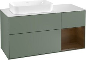 V&B Waschtischunterschrank Finion in Olivenmatt lackiert, Breite: 120 cm, Tiefe: 50,1 cm, Höhe: 50,1 cm - Bild 1
