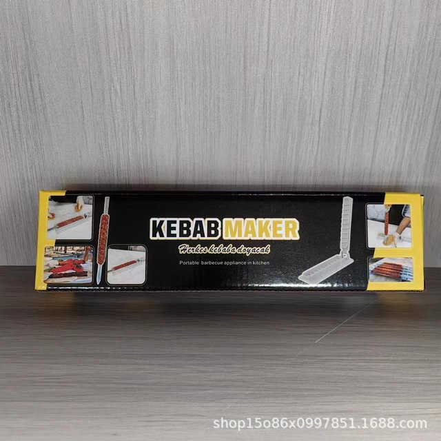 Einreihiger Kebab-Maker aus Kunststoff in Weiß zur Herstellung von Grill-Fleischspießen - Bild 1