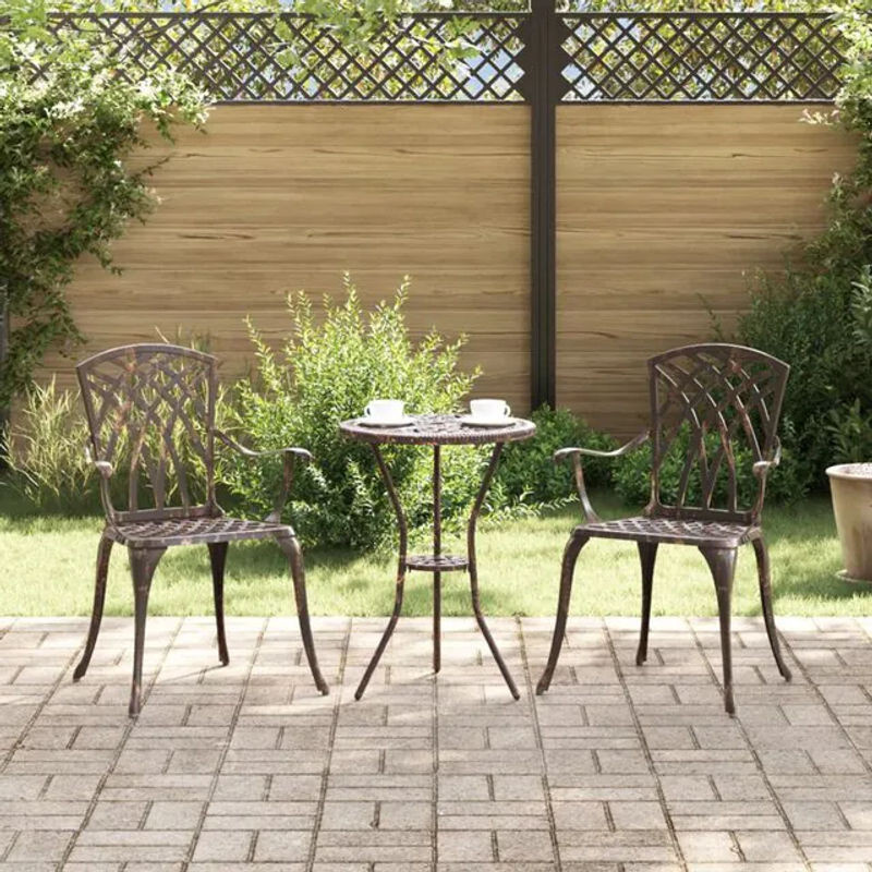Vidaxl Gartenstuhl Set 2er Pack Aluminium Bronzefarben B/T/H: 55 x 56,5 x 91 cm - Bild 1