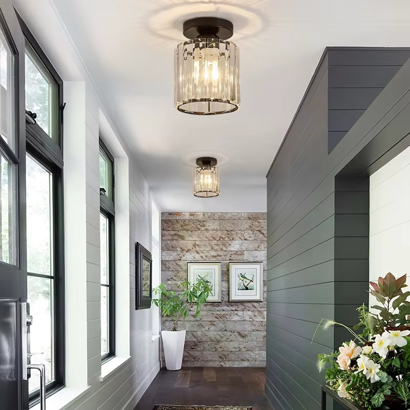 TRAZOS Moderne Kristall-Deckenleuchte mit E27-Fassung in Transparent für Schlafzimmer, Flur und Badezimmer - Bild 2