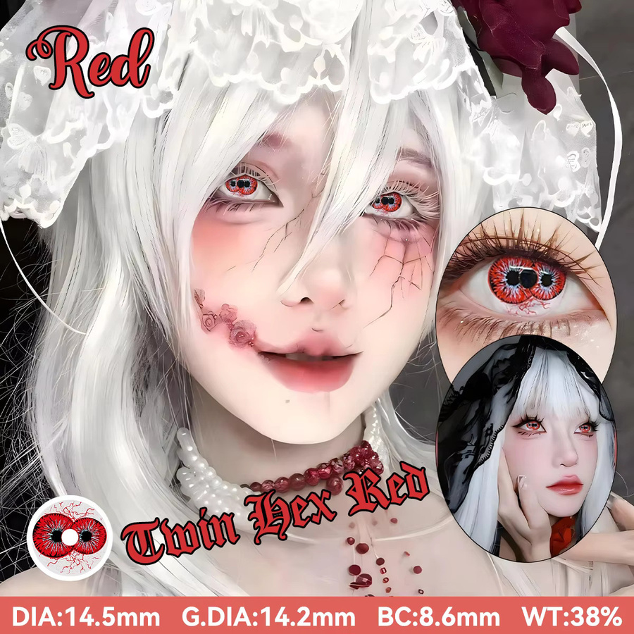 Visuashow Horror-Dämonenaugen Kontaktlinsen, Unisex - Bild 2
