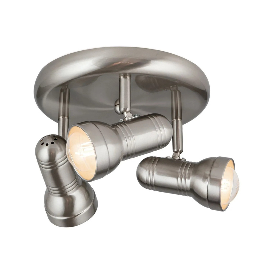 Orion Leuchten Wilhelm Wandstrahler Rund in Satin Nickel-matt mit 3 x E27 Fassungen, dimmbar und verstellbar - Bild 2