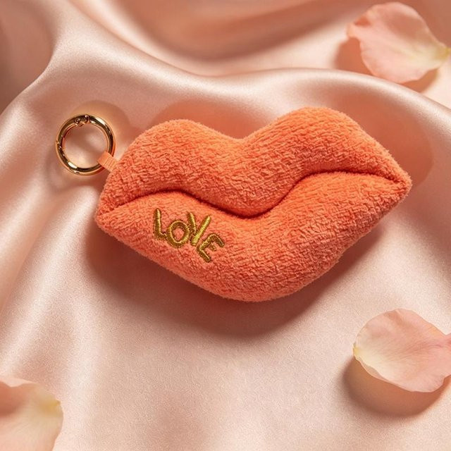 Yiran toy Lippen Plüschtier Anhänger, Stoffpuppe, orange, 12cm - Bild 1