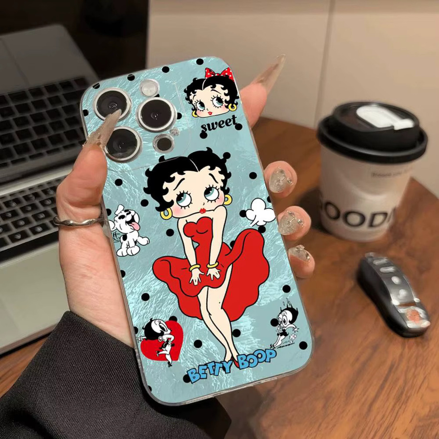 B-Betty Girl B-Boops Handyhülle für iPhone 11 bis 17 Pro Max und 16 Plus, transparent und multicolour - Bild 3