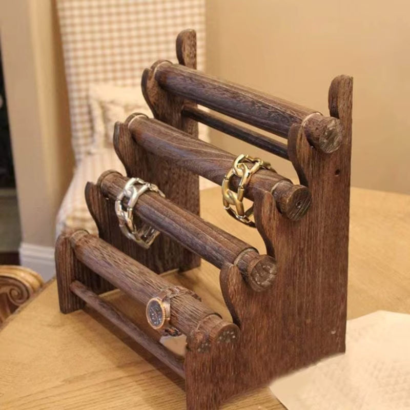 JAVRICK Schmuck Display Stand aus Holz mit 4 Ebenen für Armbänder und Uhren - Bild 3