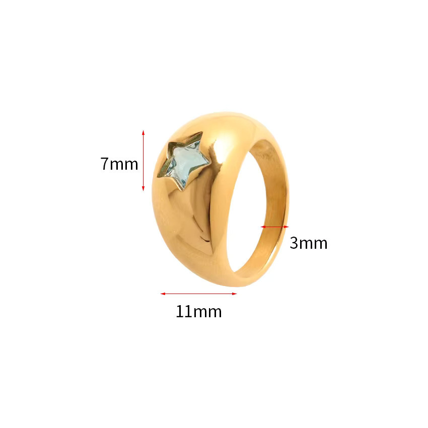 ohhaio Ring Edelstahl, Gold, Zirkonia, Damen, Vintage - Bild 2
