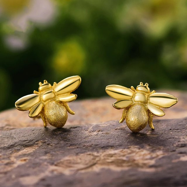 Huitan Bienen-Ohrringe, Gold, Damen - Bild 1