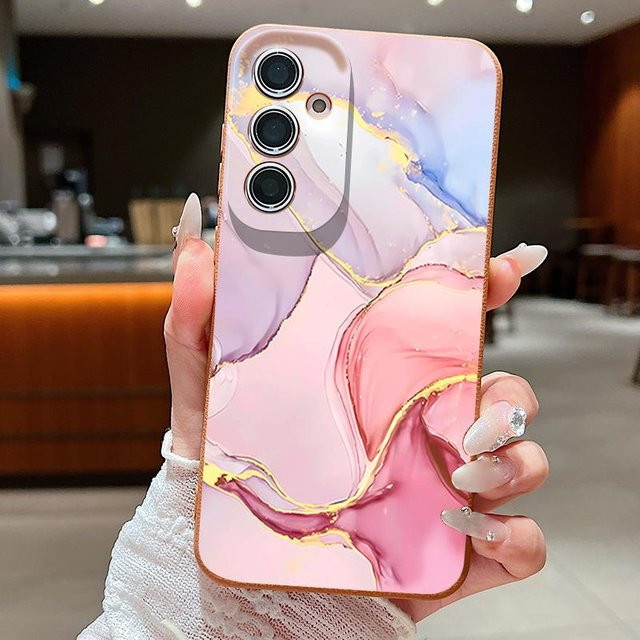 Handyhülle mit Marmor Muster für Samsung Galaxy A57 A56 A55 A37 A36 A35 A34 A26 A25 A17 A16 A15 5G in Multicolour mit weichem TPU und Lederstruktur - Bild 1