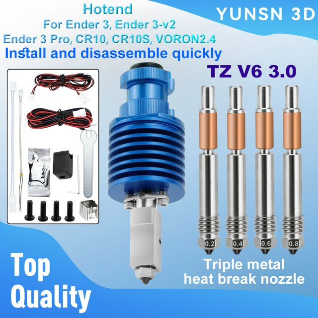YUNSN 3D TZ V6 3.0 Hotend-Kit Hochgeschwindigkeits-Druckkopf für Ender 3, Ender 3 PRO, VORON 2.4 und Prusa Ender 3 V2/CR10 in Blau - Bild 1