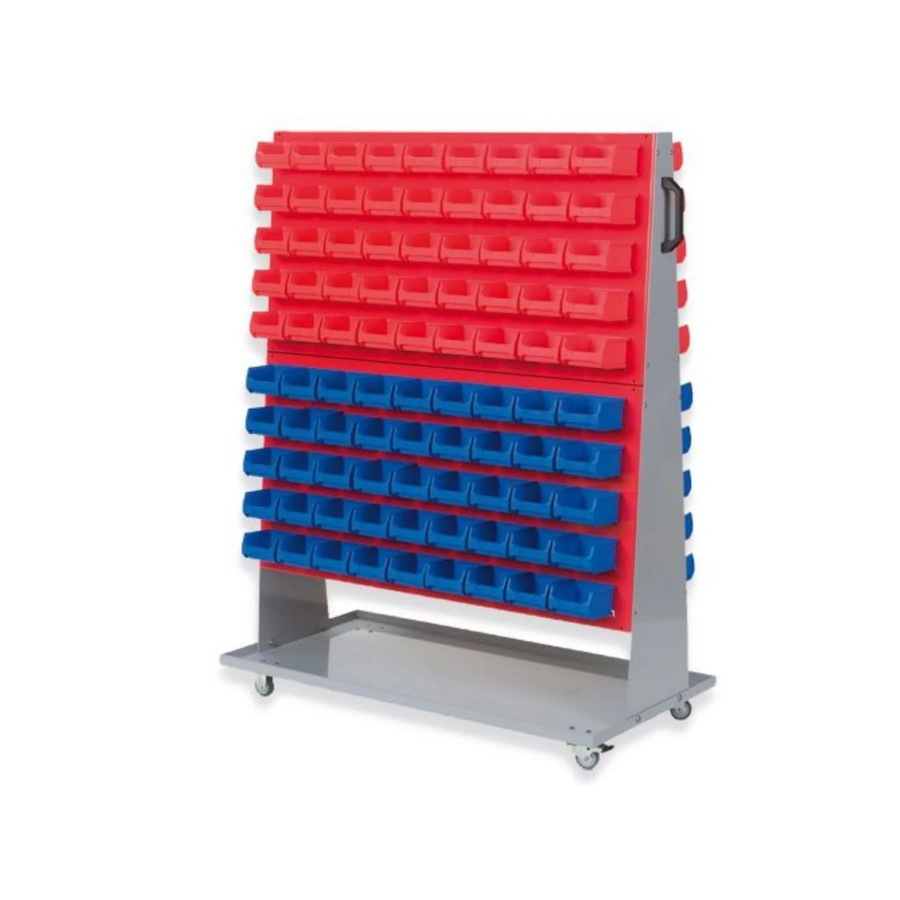 PROREGAL ProfiDrop Systemwagen auf Rollen aus Stahl, Farbe: Silber/Grau, H x B x T: 130 x 100 x 50 cm - Bild 2