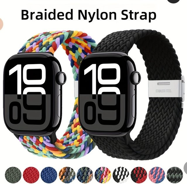 Geflochtenes Armband für Apple Watch, Textil/NATO, Bunt, Unisex - Bild 1