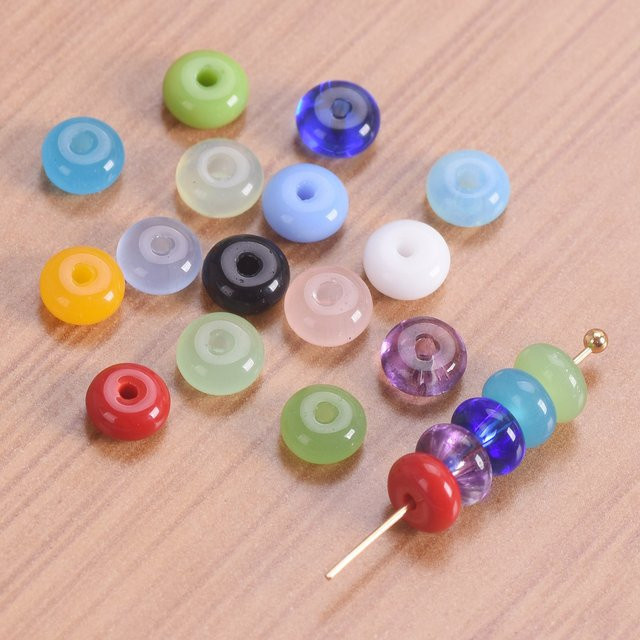 Dreamzeal Rondelle Abstandsperlen, Kristallglas, Bunt, 6 x 3 mm - Bild 1