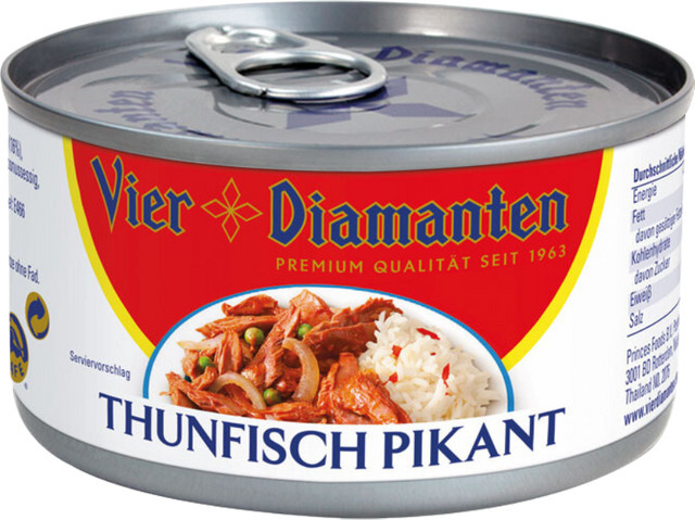 Vier Diamanten Thunfisch Pikant 185 g - Bild 1