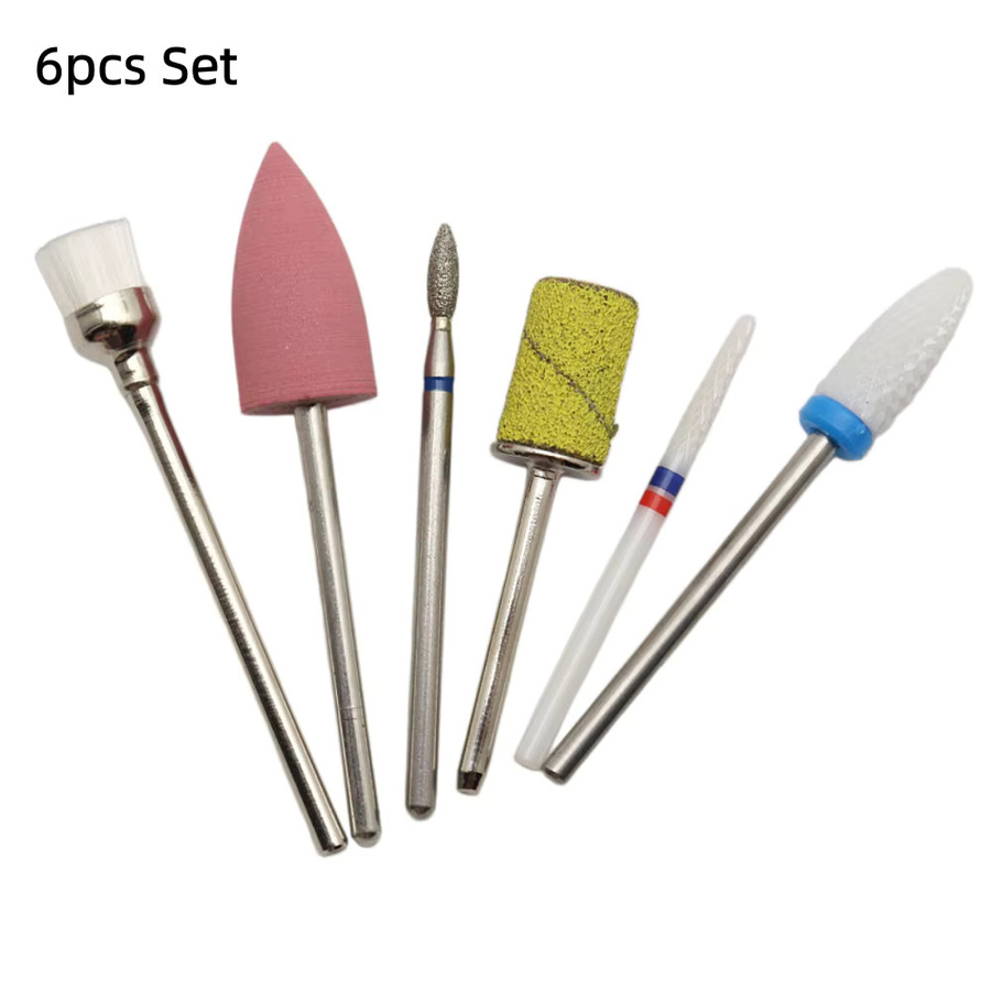 Easy Nail Nagelbohrer-Set, 6-teilig, Keramik-Silikon, 2,35mm Schaft - Bild 2