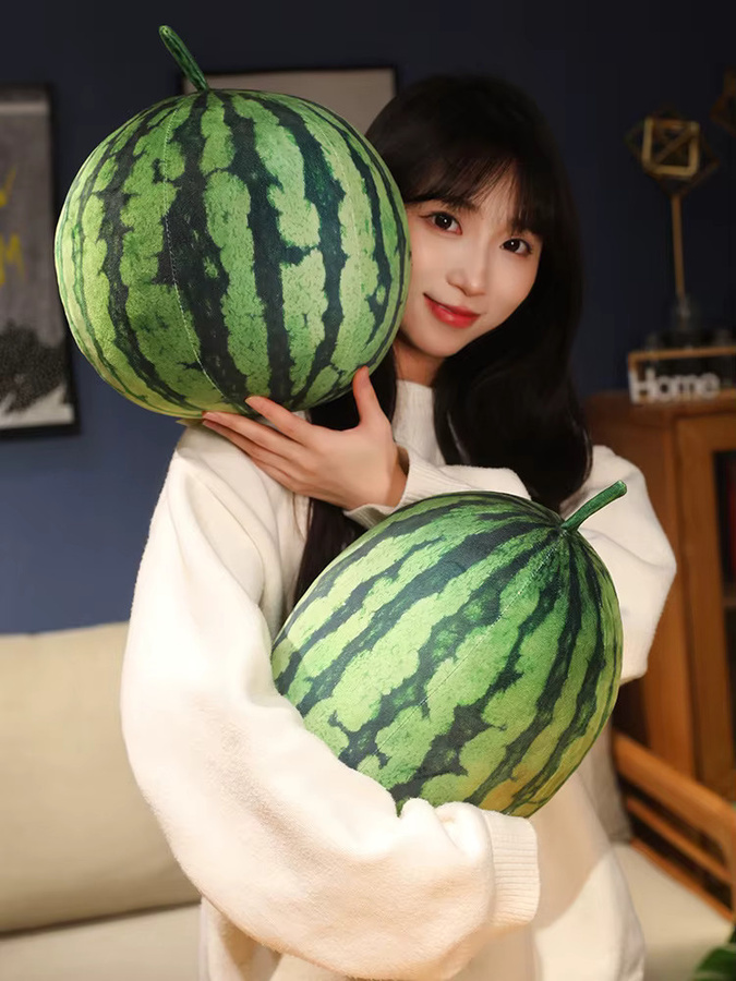Kawaii Wassermelonen-Plüschpuppenkissen, Stofftier, Grün, Bunt / Mehrfarbig - Bild 7