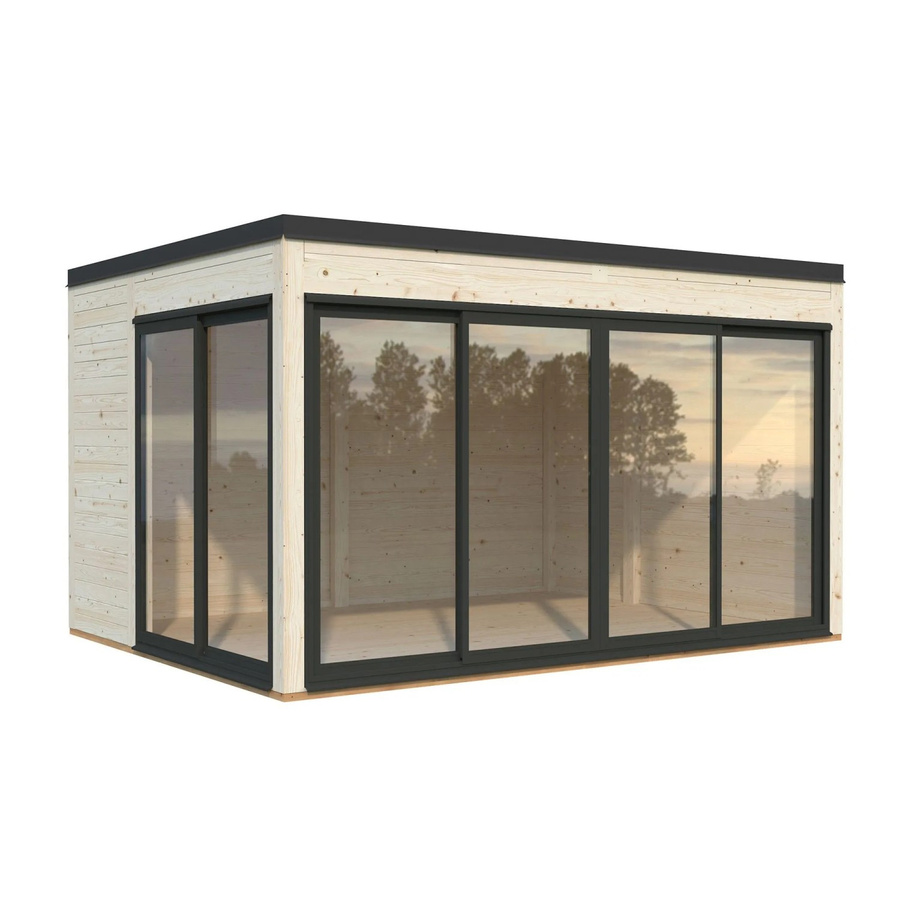 Palmako Gartenhaus Serena Slide Plus aus Fichtenholz mit Pultdach in Natur - Bild 2