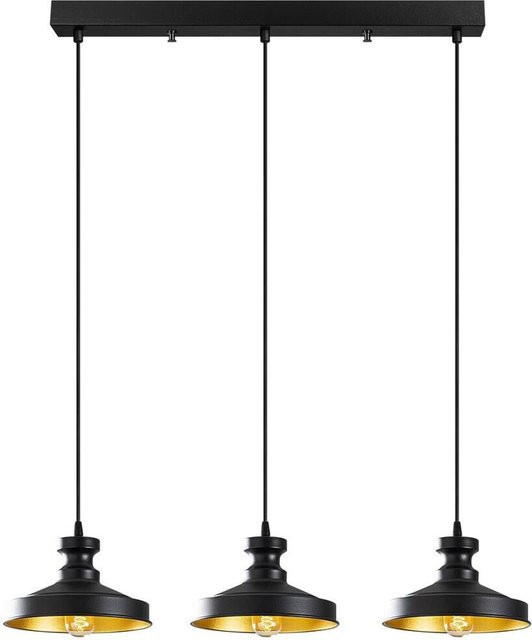 Opviq Pendelleuchte Berceste aus Eisen in Schwarz mit 3 E27 Fassungen, Höhe: 109 cm, Breite: 22 cm, Tiefe: 22 cm - Bild 1