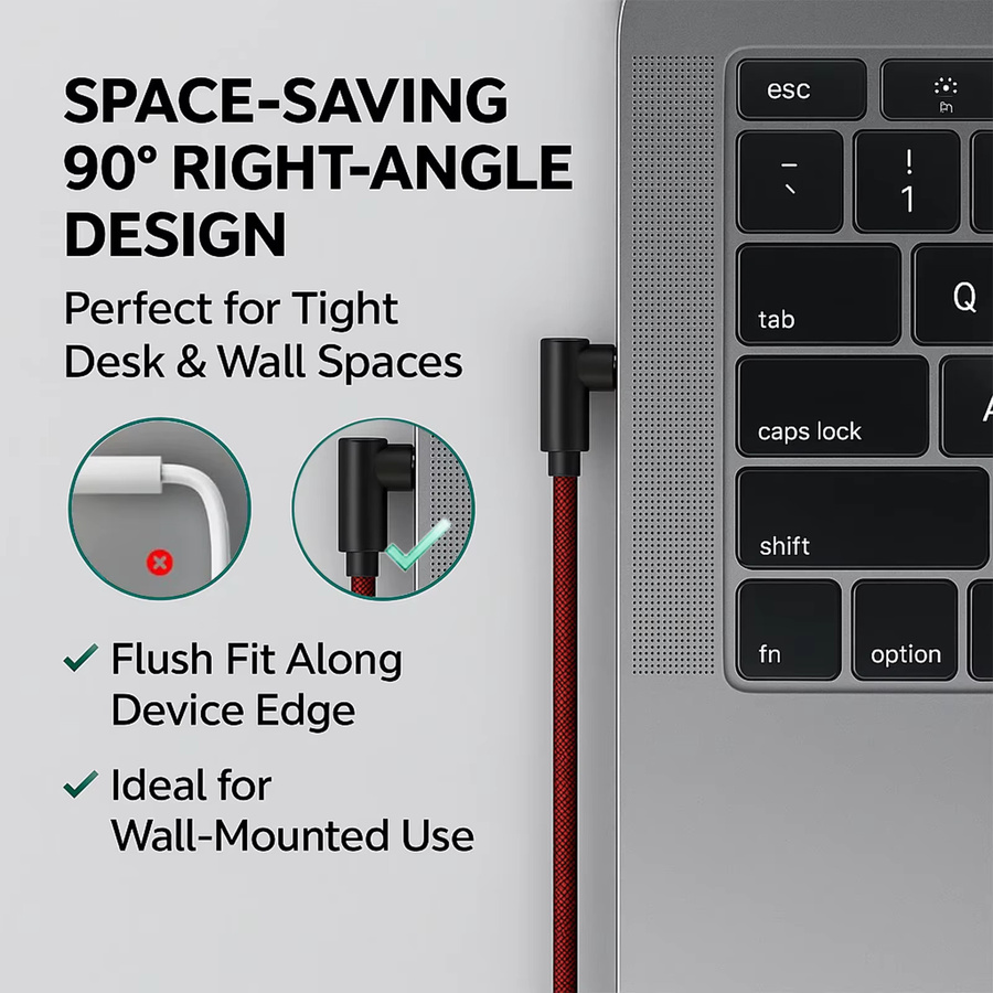 Parallel World Rotes 3,5mm Rechtwinkliges AUX-Kabel für Auto-Audio, Stereo-Klinkenkabel für iPhone, Lautsprecher und Kopfhörer - Bild 4