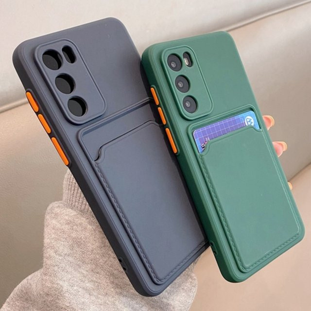 Weiche TPU Silikon Handyhülle mit Kartenfach für Samsung Galaxy S24 S23 S22 S21 S20 FE Plus Ultra Note 20 A55 A54 A35 A34 A25 A24 A15 in Grün - Bild 1