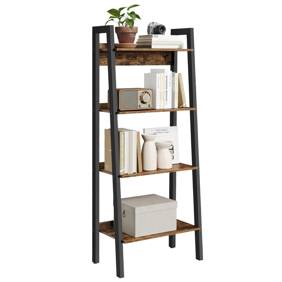Songmics Bücherregal Barnet mit 4 Böden im Industrie-Design, Schwarz-Braun - Bild 2
