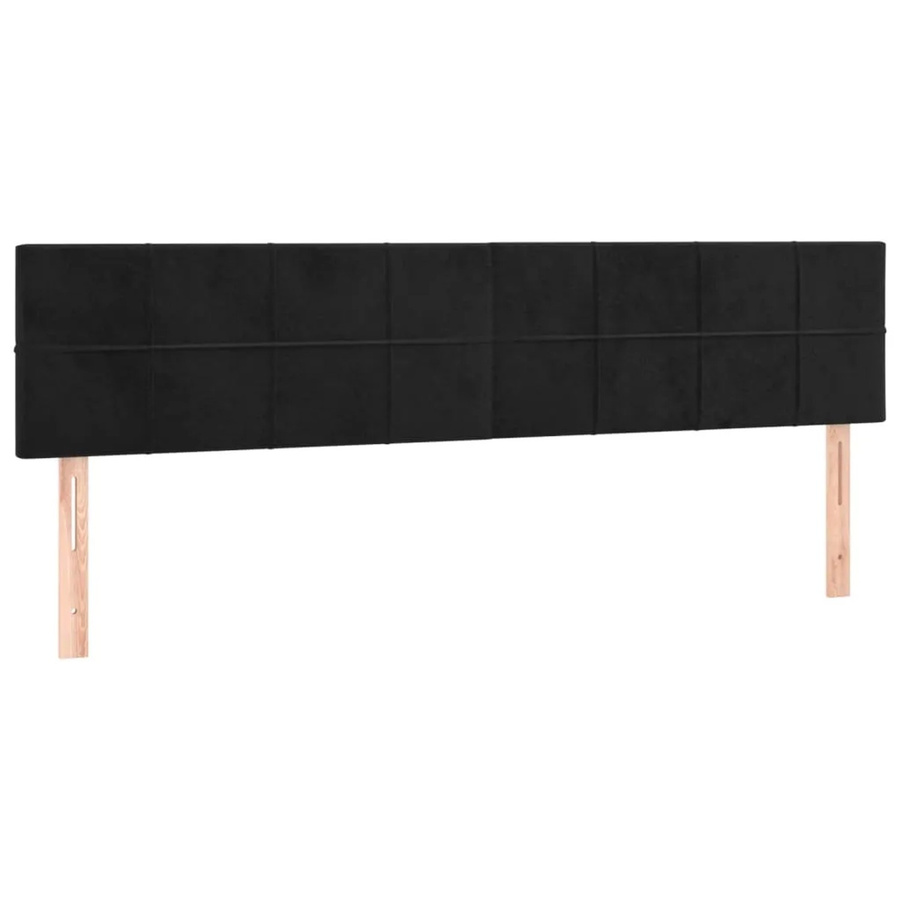 vidaXL LED Kopfteil in Schwarz aus Samt mit USB-Ladeanschluss, Breite: 160 cm, Tiefe: 5 cm, Höhe: 78-88 cm - Bild 2