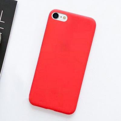 Stoßfeste TPU Flüssigsilikon Schutzhülle für Apple iPhone 7, iPhone 8 und iPhone SE in Transparent oder Rot - Bild 1
