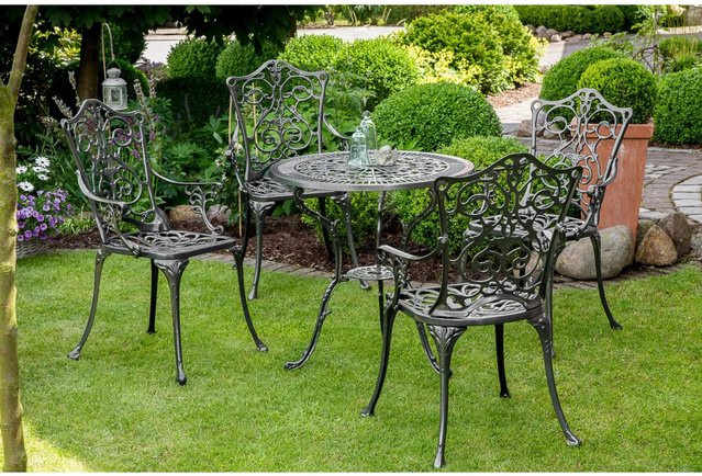Merxx Gartenmöbel-Set Lugano 5-teilig aus Aluminiumguss in Grau - Bild 1