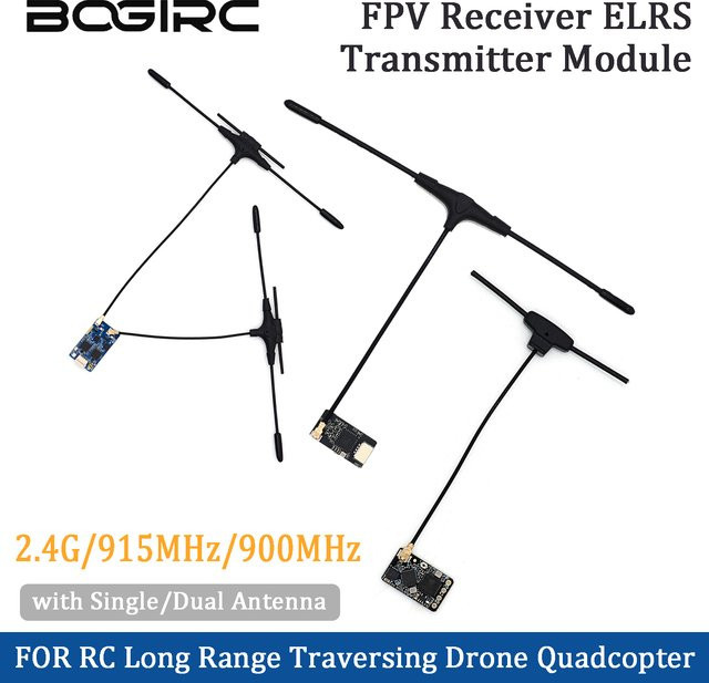 BOGIRC FPV Empfänger- & Sendermodul ELRS 2.4G/915MHz/900MHz T-Antenne, black - Bild 1