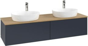 V&B Waschtischunterschrank Antao mit Beleuchtung, Eiche Honig, Braun, B/T: 160 x 50 cm - Bild 1