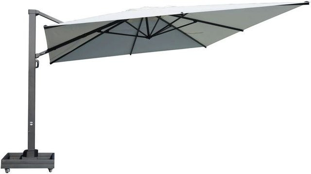 OUTFLEXX Ultimate XL Ampelschirm aus Aluminium und Spuncrylic in Anthrazit und Beige mit befüllbarem Schirmständer, B/T/H: 450 x 450 x 100 cm - Bild 1