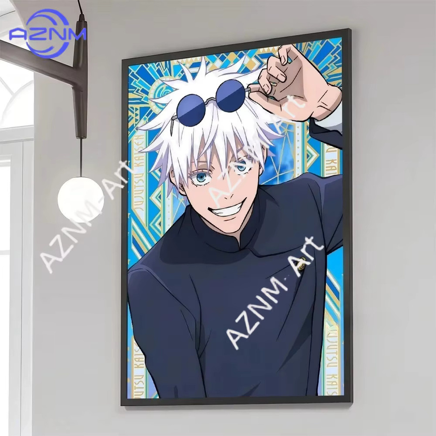 KAYOU Jujutsu Kaisen Gojo Satoru Leinwandposter im Retro-Stil als Wandbild für dein Zimmer - Bild 2