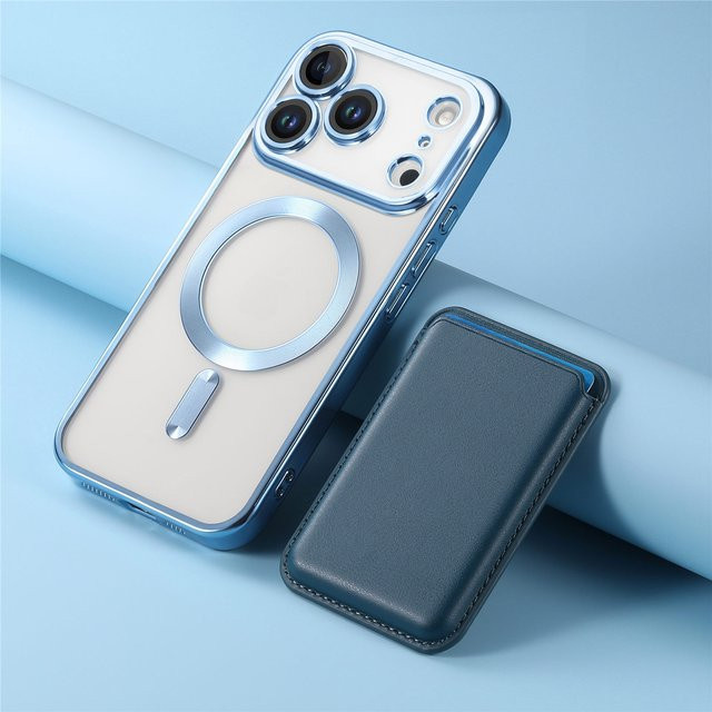 Magnetische Handyhülle von KELAPA mit Kartenhalter für iPhone 13 14 15 Plus 16 Pro Max und iPhone 17 AIR in Schwarz, kompatibel mit MagSafe und drahtlosem Laden - Bild 1