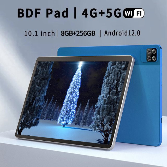 BDF Android 12 Tablet 10,1 Zoll mit 8 GB RAM und 256 GB ROM in Grau, HD Display, 4G LTE, WiFi, Bluetooth und GPS - Bild 1