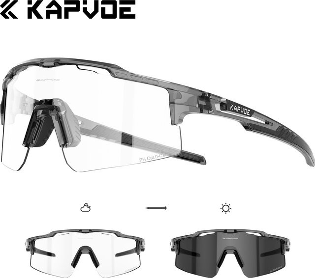 Kapvoe Sportsonnenbrille, photochrom, Vollrand, Unisex, Kunststoff - Bild 1