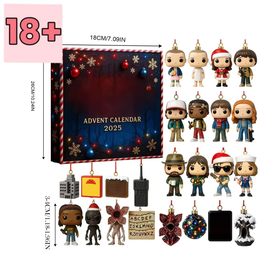 MINISO Stranger Weihnachtsset mit 2D-Acrylornament und Sammler-Adventskalender, mehrfarbig - Bild 3