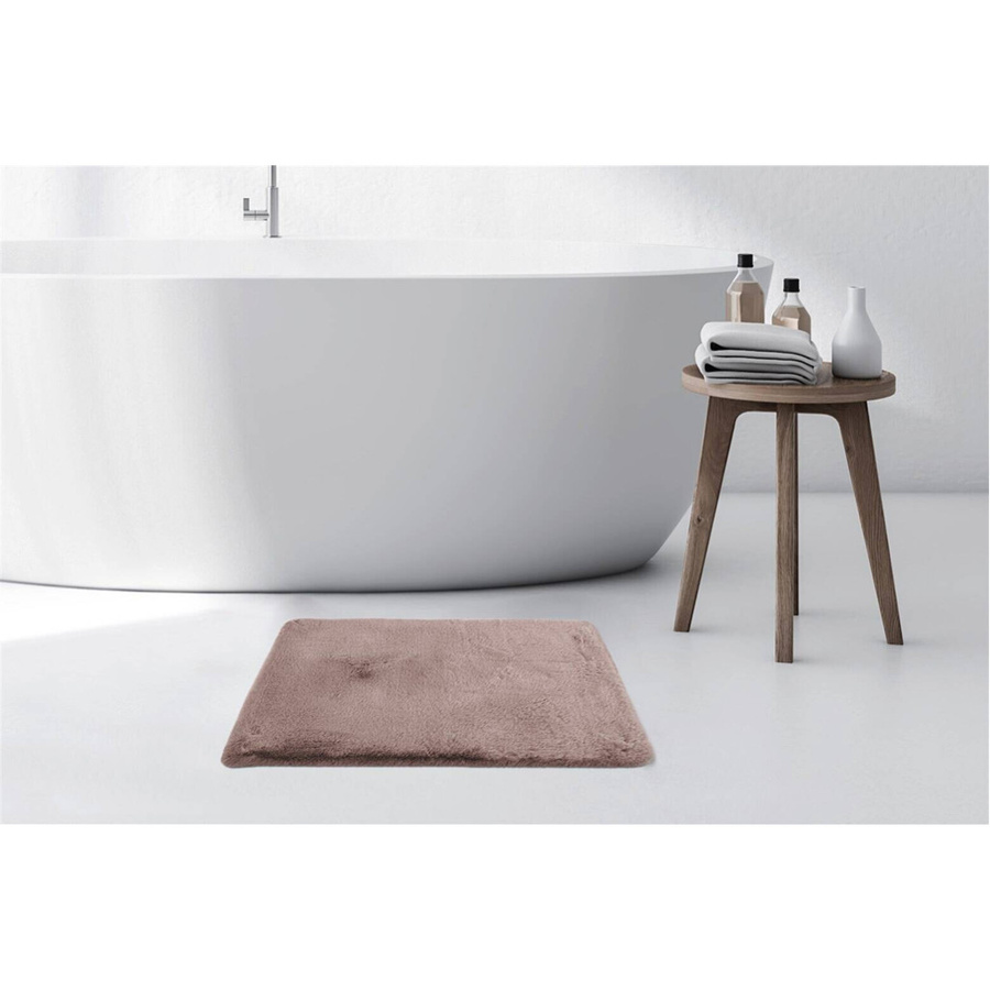 Kayoom Hochflorteppich Badematte Rabbit in Rosa mit Kunstfell, Breite: 40 cm, Höhe: 3,5 cm, Länge: 60 cm - Bild 3