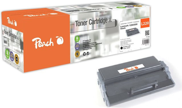 Peach L220 Toner Schwarz für Lexmark 12S0300, kompatibel mit Lexmark E 220, E 220 N, Optra E 220 und Optra E 220 N (wiederaufbereitet) - Bild 1