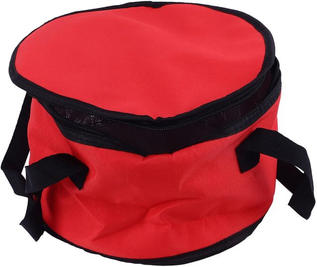 TOMTOP JMS Runde Isoliertasche aus Oxford-Gewebe in Rot, Thermische Picknicktasche für Kasserollen, B/H: 27,94 x 27,94 cm - Bild 1