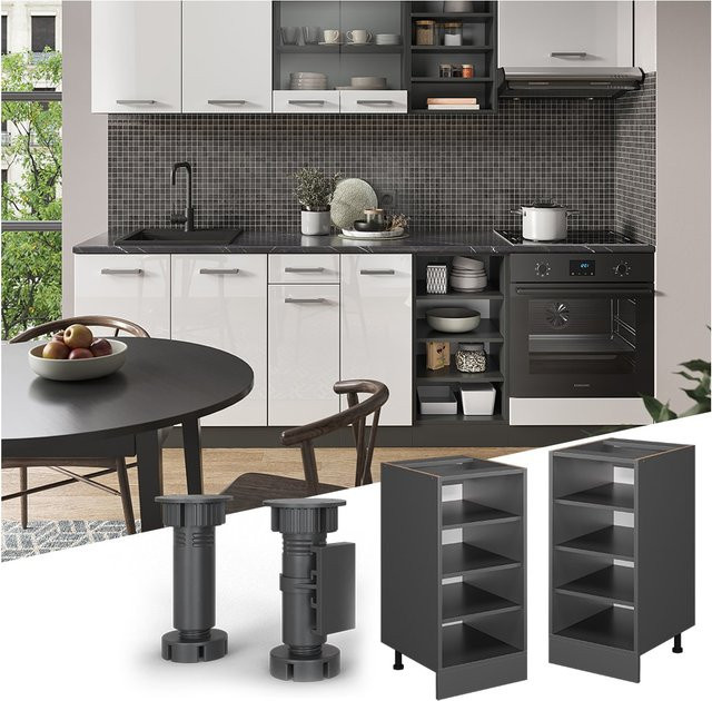 Vicco Küchenregal R-Line Küchenunterschrank in Anthrazit Matt, Breite: 40 cm - Bild 1
