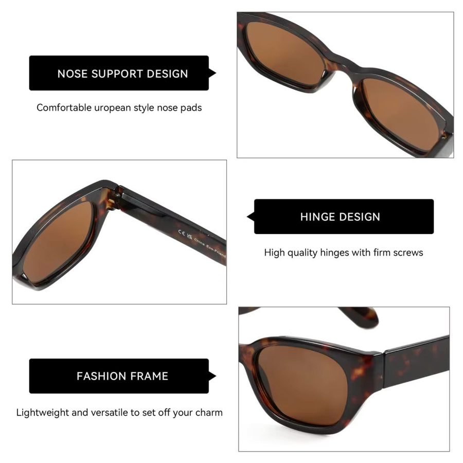 ZENOTTIC Sonnenbrille Cat-Eye, Vollrand, braun, Kunststoff, Damen - Bild 4