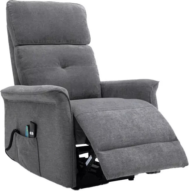 Happy Home Elektrischer TV-Massagesessel mit Wärme-Funktion in Grau aus Mikrofaserstoff, B/T/H: 80 x 53 x 106 cm - Bild 1
