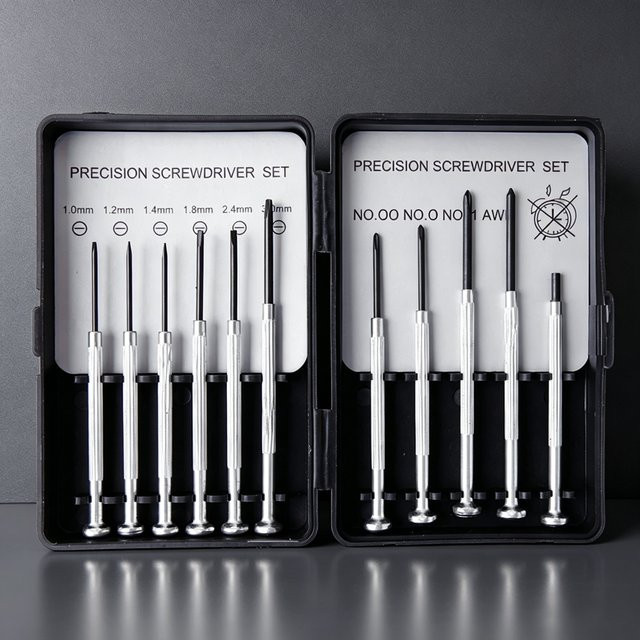 Wnew 11-teiliges Micro Präzisions Schraubendreher Set in Silber für Uhren, Schmuck und Gläser-Reparaturen - Bild 1