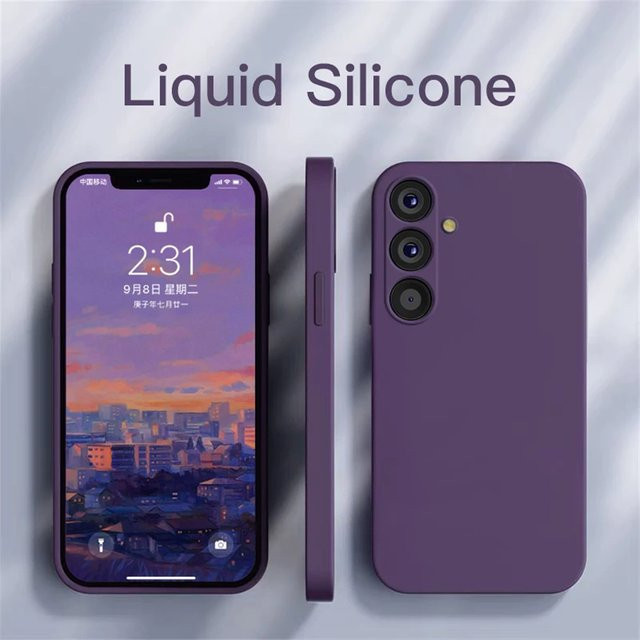 Samsung Handyhülle aus weichem Flüssigsilikon für Galaxy S25 S24 S23 S22 Ultra und Plus in Rot - Bild 1