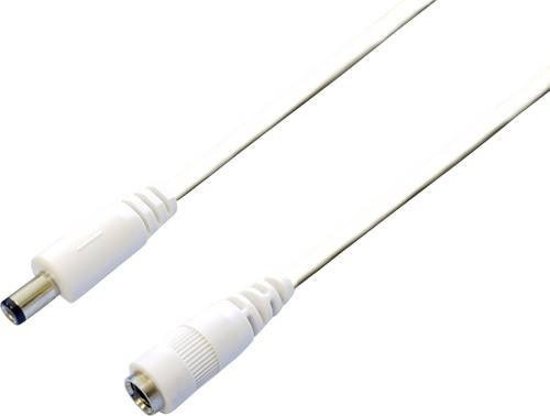 BKL Electronic Niedervolt-Verlängerungskabel mit Stecker 5,5 mm und Buchse 2,5 mm, Farbe: Weiß, Länge: 3,00 m - Bild 1