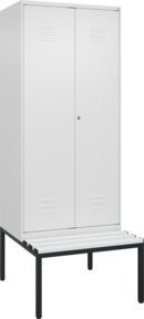 C+P PSA Doppel-Spind Classic PLUS Sitzbank mit 2 Abteilen, Farbe Anthrazit/Grau, B/T/H: 212 x 80 x 81,5 cm - Bild 1