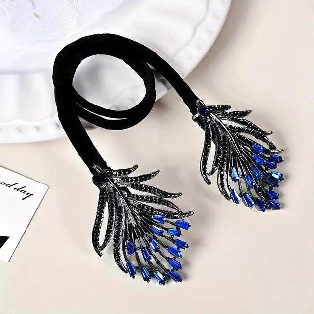 Boho Berry Haarspange mit Strass-Feder-Design, Damen, für lockiges Haar - Bild 1