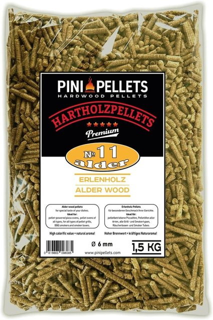 PINI Grillpellets Alder №11 BBQ Hartholzpellets 1,5 kg - Bild 1
