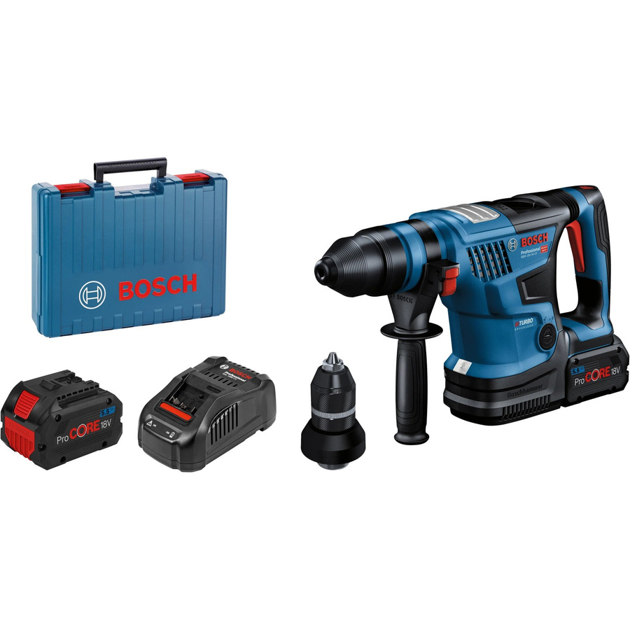 Bosch Professional GBH 18V-34 CF Akku-Bohrhammer Set mit 18V Akkus und Koffer in Blau - Bild 2